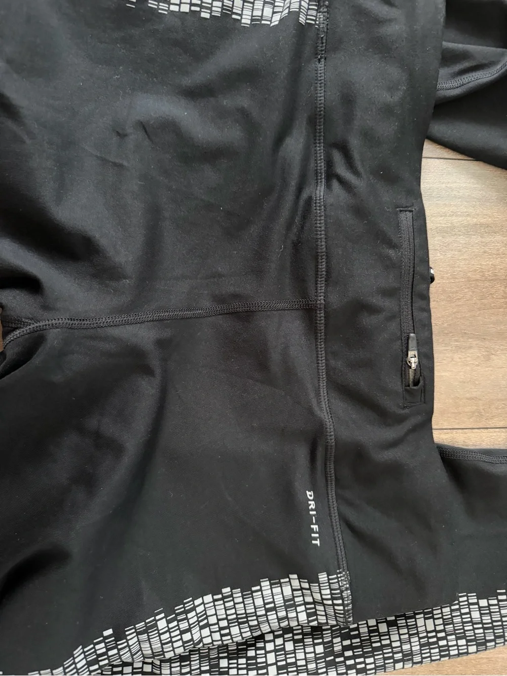 Nike Black Leggings with Gray Reflective Side Panels